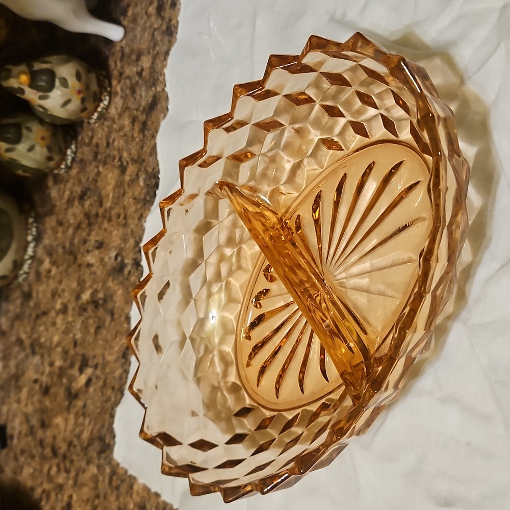 Vintage Pink Depression Glass Divided Oval Dish Fostoria American Bowl
